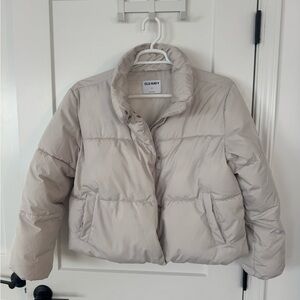 Old Navy Women's Off White Puffer Jacket